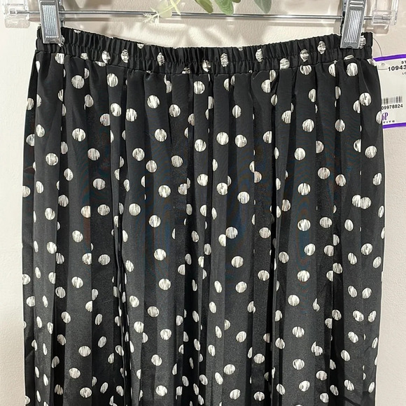 NWT Vintage Leslie Faye Pull On Elastic Waist Pleated Midi Skirt 6P - Picture 2 of 14